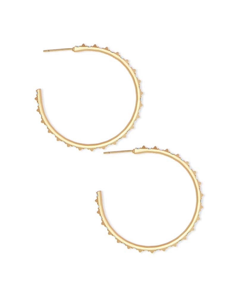 Kendra Scott Veronica Hoop Earrings in Gold Iridescent Crystal - Image 2